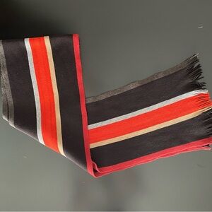 Banana Republic Brown and Orange Wool Striped Scarf